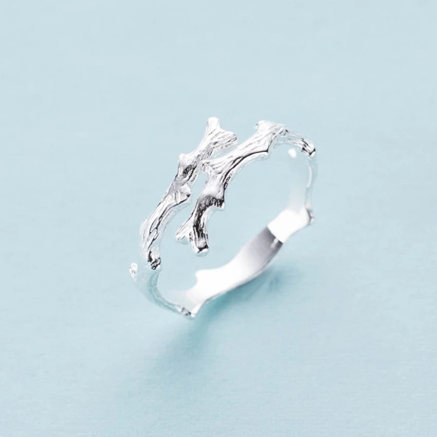 Sterling Silver Tree Branch Unique Open Ring