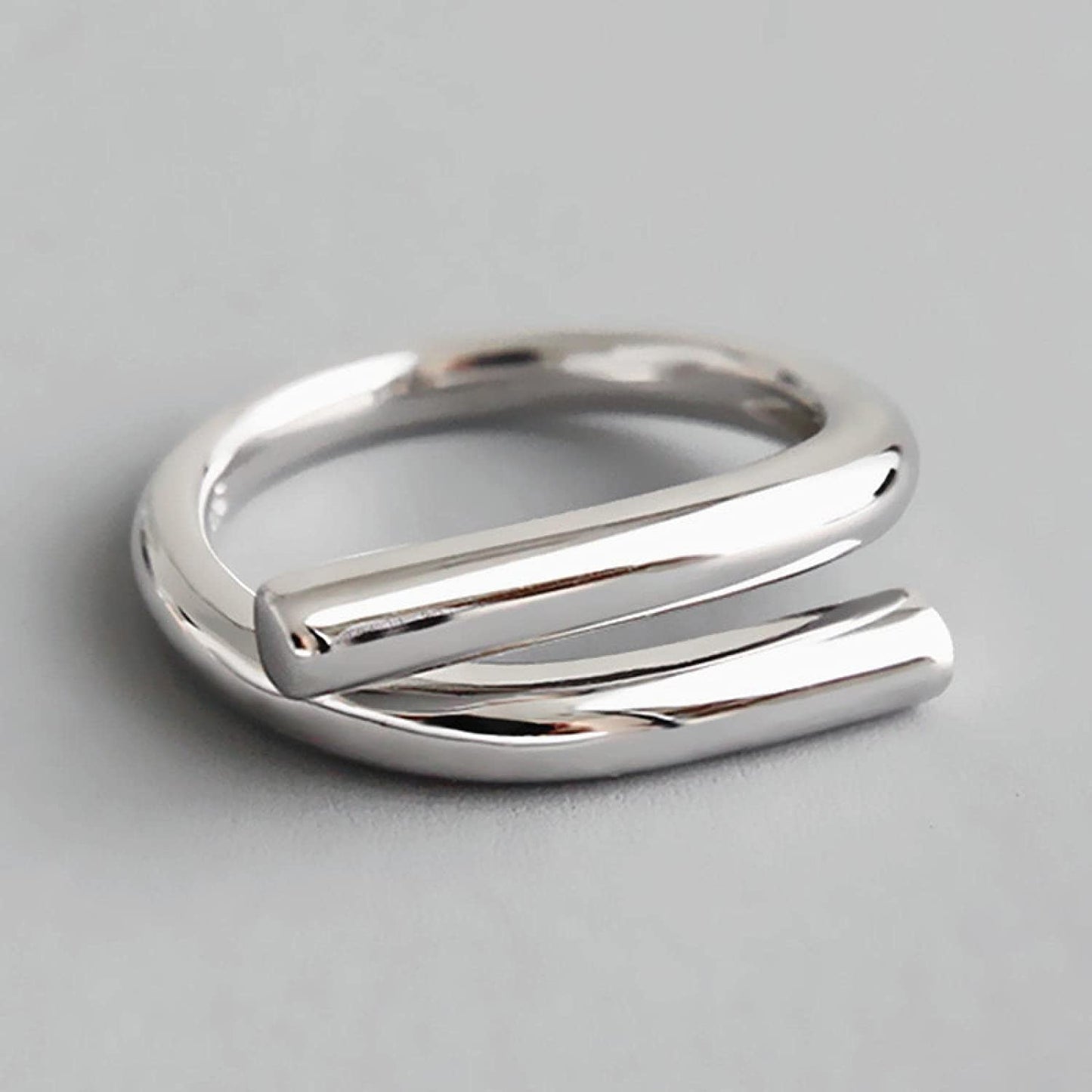 Sterling Silver Unique Open Layered Ring